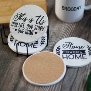 House Warming Gifts New Home,New Home Gifts for Home,House warming Gifts for Couples Women, HouseWarming Gift Kitchen Towels Engraved Board,Cooking Spoon,Coaster