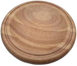 checkered chef mezzaluna cutting board - small round wooden chopping board for mincing and rocker knives