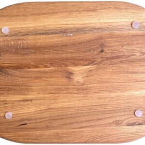 LUX American Oak Wood Oversized Serving Board 20.5" x 13" | Extra Large Charcuterie Board | Cheese Board With Handle for Serving Cheeses, Meats, Crackers, and Wine | Unique Gift (Oval Cutting Board)