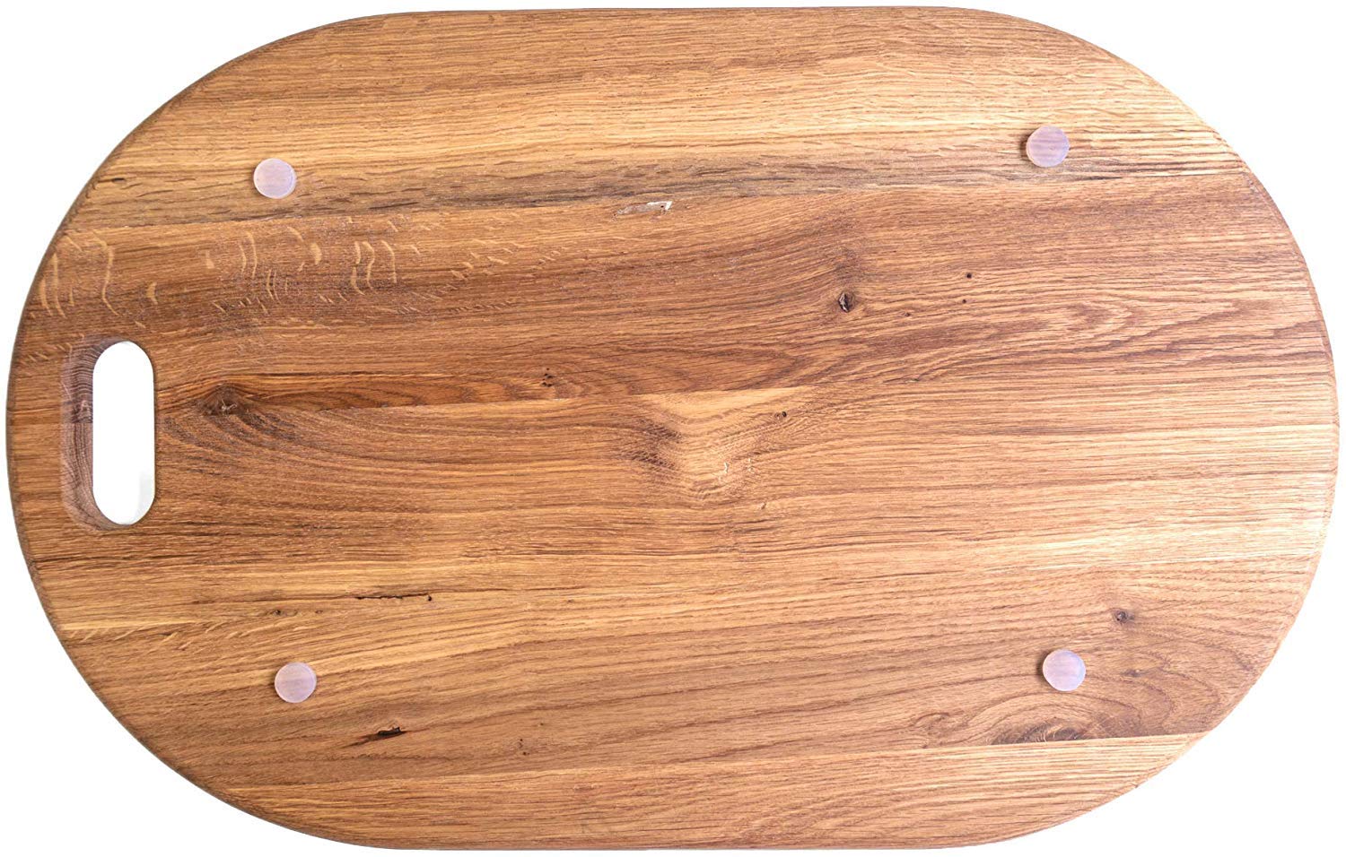 LUX American Oak Wood Oversized Serving Board 20.5" x 13" | Extra Large Charcuterie Board | Cheese Board With Handle for Serving Cheeses, Meats, Crackers, and Wine | Unique Gift (Oval Cutting Board)