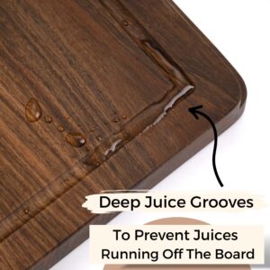 Walnut Wood Cutting Board For Kitchen 16x12'' with Juice Groove, Chopping Board Made of Walnut Wood for Meat, Cheese and Vegetables (Large, 16x12 inch)