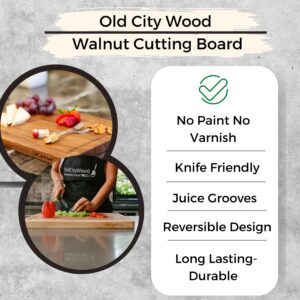 Walnut Wood Cutting Board For Kitchen 16x12'' with Juice Groove, Chopping Board Made of Walnut Wood for Meat, Cheese and Vegetables (Large, 16x12 inch)