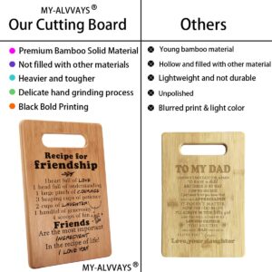 MY-ALVVAYS Friendship Gifts for Women Friends, Friend Gifts for Women Men, Friend Cutting Board Gift, 7"x11", Double-Sided Use -063