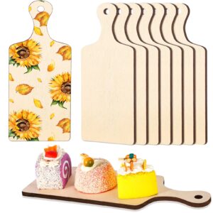 8 pcs mini wooden cutting board with handle 9.45 x 3.54 inch thicken wooden chopping board small paddle charcuterie board cooking butcher block serving board cutting board for kitchen cheese crafts