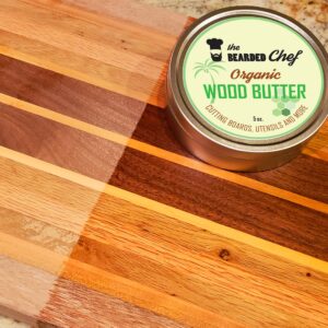 Organic Wood Butter- 6 Ounces - Butcher Blocks, Cutting Boards, and Utensils - The Bearded Chef - Veteran Owned