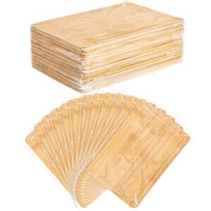 patelai 12 pack bulk plain cutting board set kitchen chopping boards rectangular blank cutting board wood crafts serving board for diy engraving gifts (12 x 8 inch,bamboo)