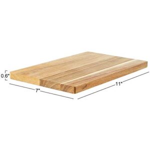 Glad Acacia Wood Cutting Board for Kitchen | Small Reversible Solid Butcher Block | Cooking Supplies for Chopping, Carving, and Serving, 11 x 7 Inches, BROWN