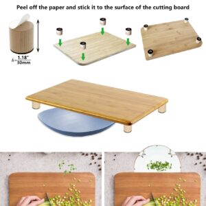 ANFU Cutting Board Adjustable Feet, Wood Adjustable Feet for Countertop Cutting Board- Kit to Elevate and Skid-Proof Your Cutting Board (Beige)