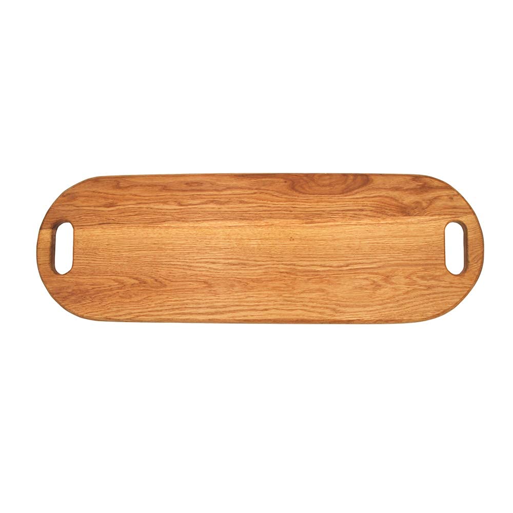 LUX American Oak Wood Oversized Charcuterie Board Extra Long 26" x 8.7" | Cheese Board With Handle |Fruit Grazing Platter | Serving Board for Cheeses, Meats, Crackers, and Wine | Long Cutting Board