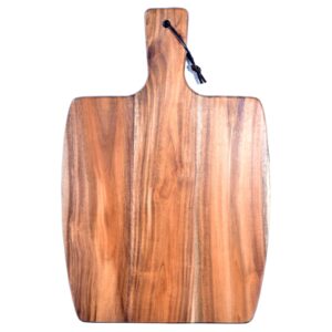 ampseven large acacia wood cutting board with handle - wooden chopping board charcuterie board for meat vegetables fruits cheese serving kitchen decor countertop (15.7" x 10.6”)