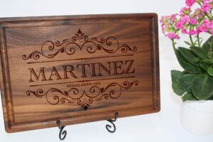 barika custom cutting boards - personalized handmade engraved chopping blocks - best unique anniversary, wedding, housewarming, christmas, new home gift ideas for bride, couples, friends, parents