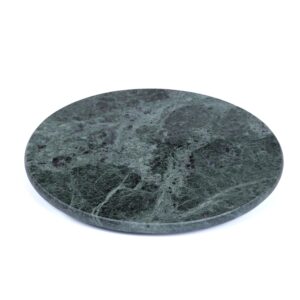 creative home natural green marble 12 inch round cheese board cake dessert snack serving platter kitchen countertop organizer, green