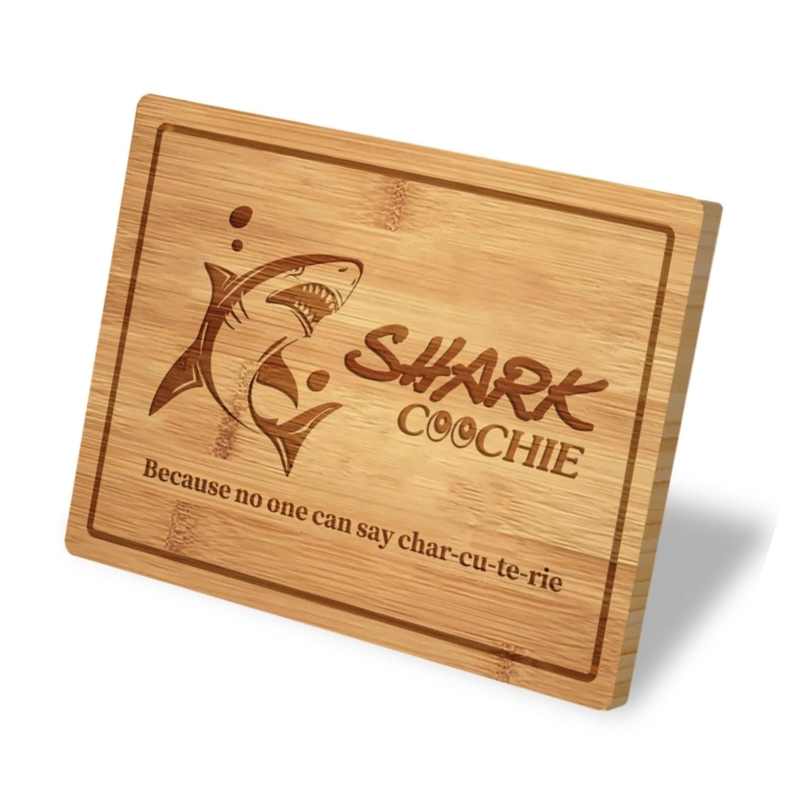 Shark Coochie Charcuterie Board/Personalized Shark Cutting Board/Bamboo Chopping Board/Meats and Cheeses Serving Boards,Because No One Can Say Charcuterie Board,Gift for Mom (Board D, 13''×9.5'')