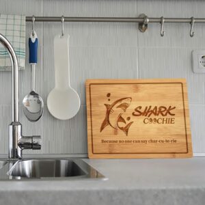 Shark Coochie Charcuterie Board/Personalized Shark Cutting Board/Bamboo Chopping Board/Meats and Cheeses Serving Boards,Because No One Can Say Charcuterie Board,Gift for Mom (Board D, 13''×9.5'')