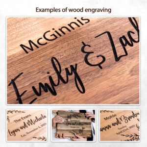 Wedding Anniversary Gifts for Women, for Couple or Bride - Walnut Personalized cutting boards, Engraved wooden cutting board, Custom cutting board, Bridal shower gift, Christmas gifts for Mom