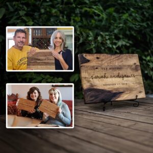 Wedding Anniversary Gifts for Women, for Couple or Bride - Walnut Personalized cutting boards, Engraved wooden cutting board, Custom cutting board, Bridal shower gift, Christmas gifts for Mom