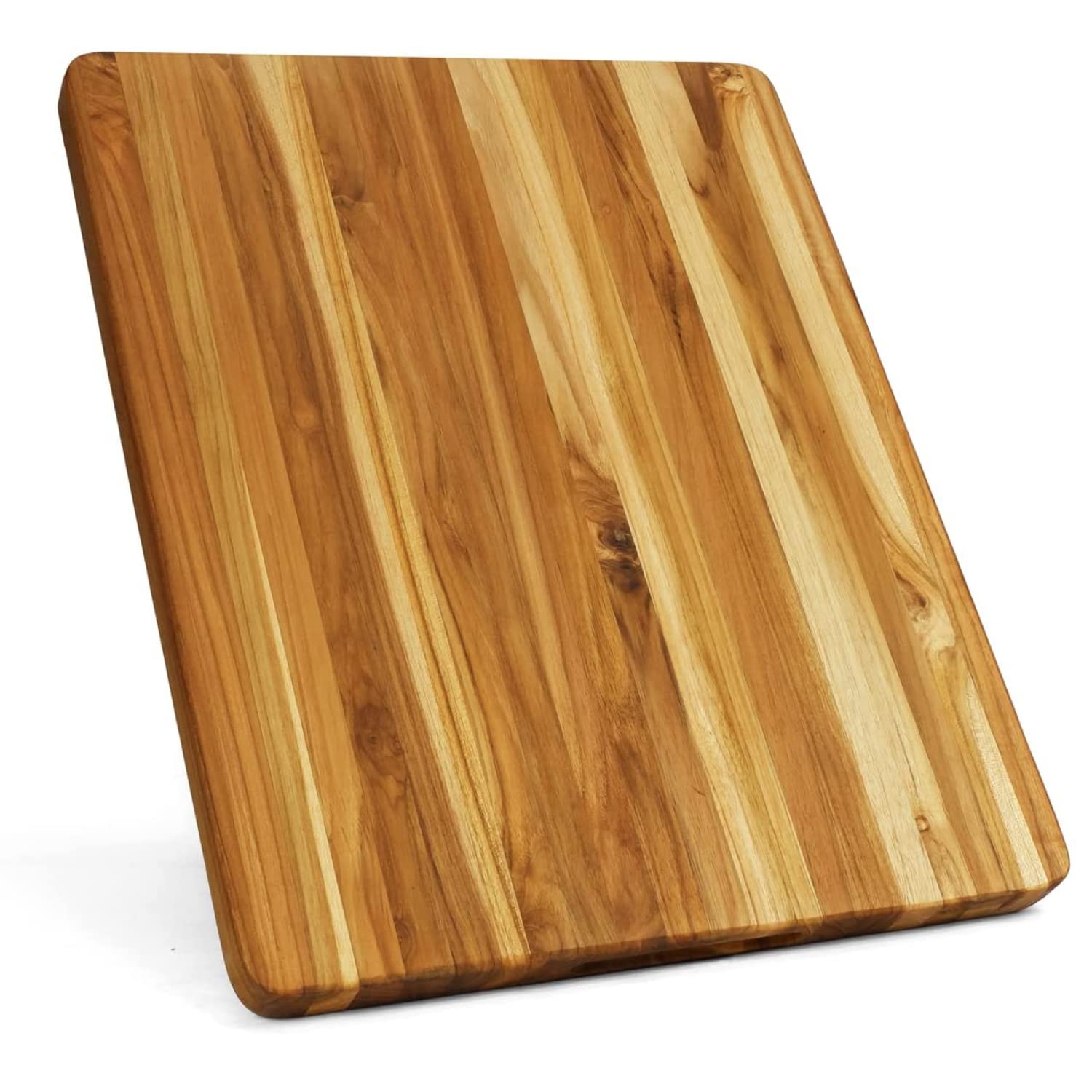 BEEFURNI Teak Wood Cutting Board with Hand Grip, Small Wooden Cutting Boards for Kitchen, Small Chopping Board Wood, Kitchen Gifts, 1-Year Manufacturer Warranty, (S, 18L x 14W x 1H inches)