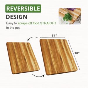 BEEFURNI Teak Wood Cutting Board with Hand Grip, Small Wooden Cutting Boards for Kitchen, Small Chopping Board Wood, Kitchen Gifts, 1-Year Manufacturer Warranty, (S, 18L x 14W x 1H inches)