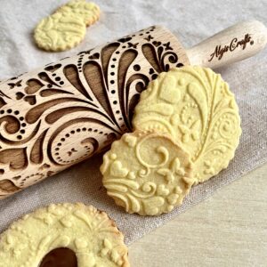 rolling pin spring woodden embossing rolling pin with butterflies and flowers embossed cookies gift for mother friend