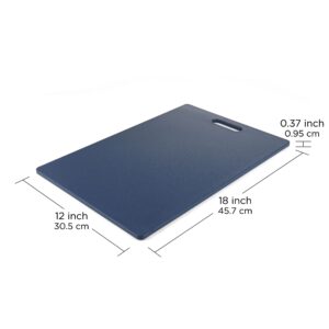 Copco Extra Large Plastic Cutting Board, 12x18-Inch, Steel Blue