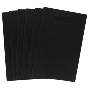 begale 6-piece small plastic cutting board for kitchen, multi purpose chopping board, black