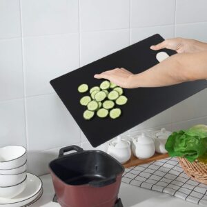 Begale 6-Piece Small Plastic Cutting Board for Kitchen, Multi Purpose Chopping Board, Black