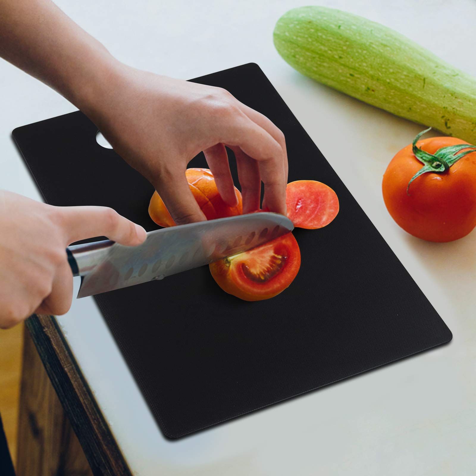 Begale 6-Piece Small Plastic Cutting Board for Kitchen, Multi Purpose Chopping Board, Black