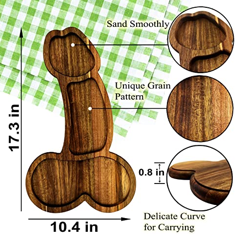 cenleoha 17.3×10.4inch Large Acacia Penis Charcuterie Board Funny Gifts for Women Penis Shaped Gifts Penis Personalized Charcuterie Board for Penis Party Penis Bachelorette Party