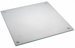 clear glass cutting board - non-slip, shatter-resistant, durable, stain-resistant, and dishwasher safe - 12 x 15.75 inches