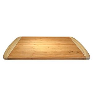 Heim Concept Organic Bamboo Large Cutting Board with End Groove, Beige