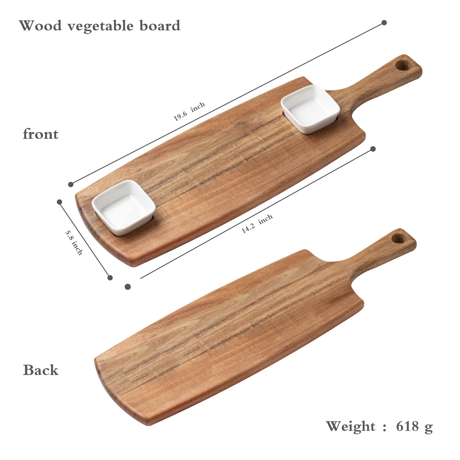 Acacia Wood Cutting Board, Large Wooden Chopping Boards With Handle For Kitchen -19.69 inch,