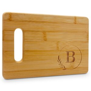 personalized cutting boards - small monogrammed engraved cutting board (b) - 9x6 customized bamboo cutting board with initials - wedding kitchen gift - wooden custom charcuterie boards by on the rox
