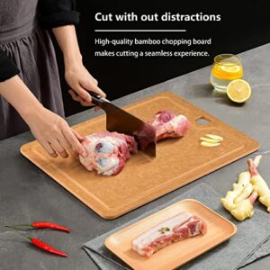 YUN-YNS Bamboo Cutting Boards Kitchen Extra Large Juice Groove Dishwasher Safe Chopping Board，14.6" x 10.8" x 0.35"