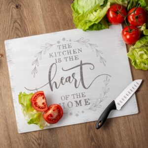 CounterArt Heart Of The Home 3mm Heat Tolerant Tempered Glass Cutting Board 15” x 12” Manufactured in the USA Dishwasher Safe