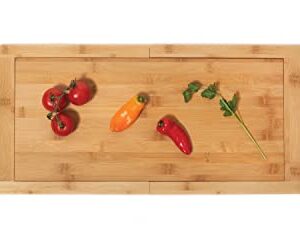 Lipper International 8841 Bamboo Wood Over-the-Sink Expandable Cutting Board, 34" x 11 1/2" x 3/4"