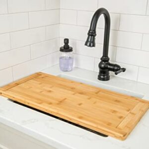 Lipper International 8841 Bamboo Wood Over-the-Sink Expandable Cutting Board, 34" x 11 1/2" x 3/4"