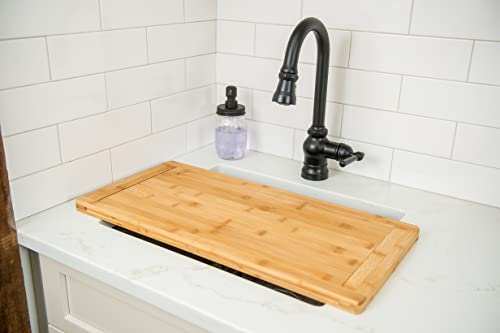 Lipper International 8841 Bamboo Wood Over-the-Sink Expandable Cutting Board, 34" x 11 1/2" x 3/4"