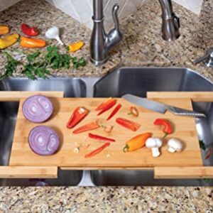 Lipper International 8841 Bamboo Wood Over-the-Sink Expandable Cutting Board, 34" x 11 1/2" x 3/4"