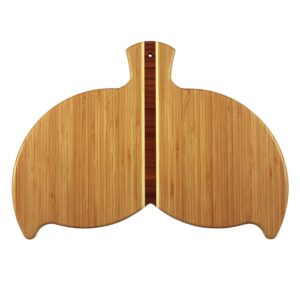 totally bamboo whale tail shaped bamboo serving and cutting board, 14-1/2" x 10-1/2"
