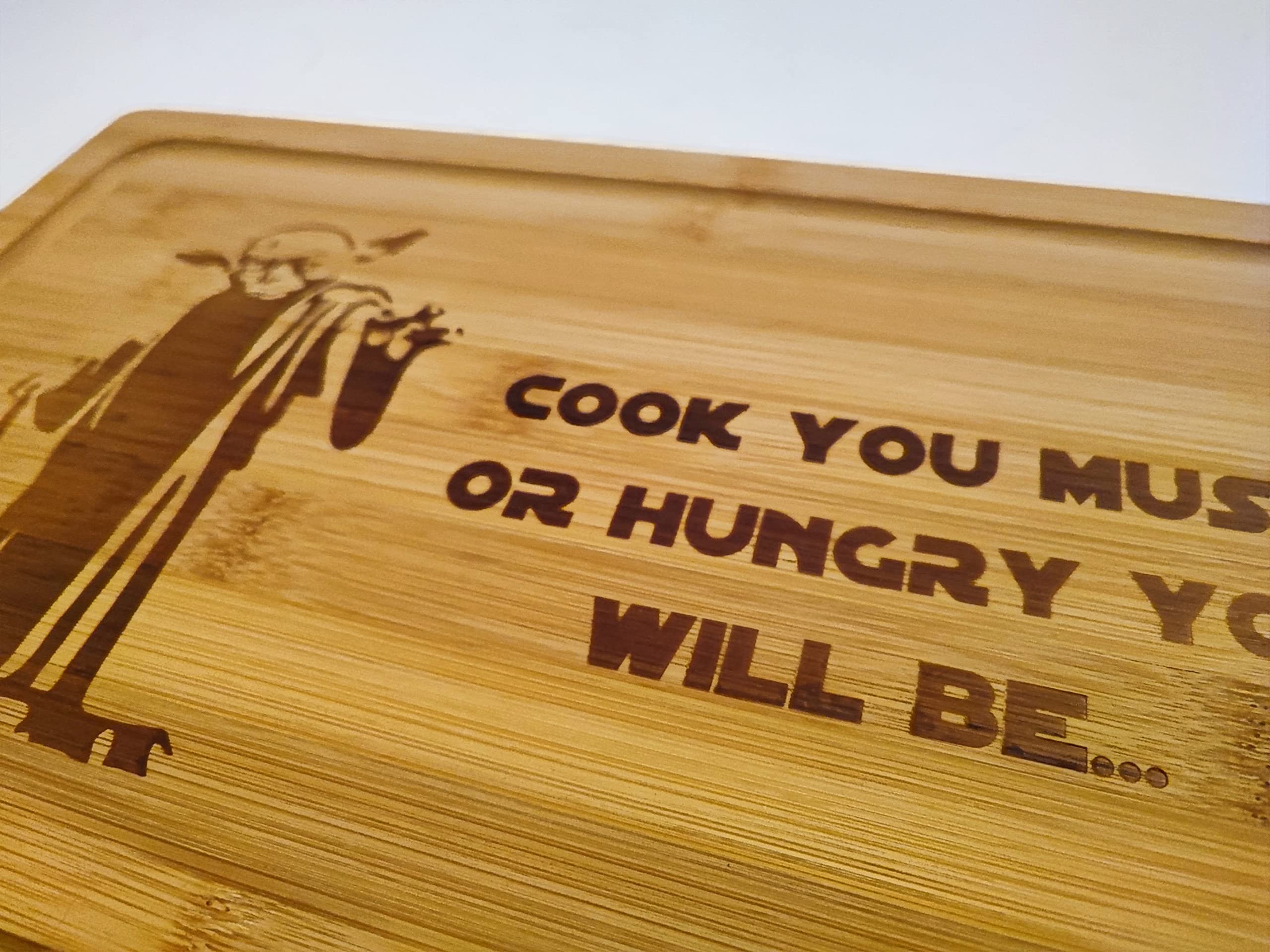 YUKEI Yoda Cook You Must or Hungry You Will Be 15'' x 9.4'' Chopping Board