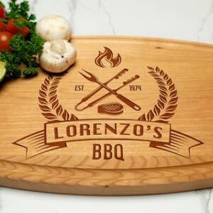 Personalized Dad Cutting Board - Custom Wood Grill Board For BBQ Masters - Unique Barbeque and Grilling Gift Idea for Fathers Day, Birthday, Anniversary, Christmas For Men, Husband, Dad, Grandpa, Him