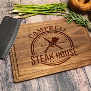 Personalized Dad Cutting Board - Custom Wood Grill Board For BBQ Masters - Unique Barbeque and Grilling Gift Idea for Fathers Day, Birthday, Anniversary, Christmas For Men, Husband, Dad, Grandpa, Him
