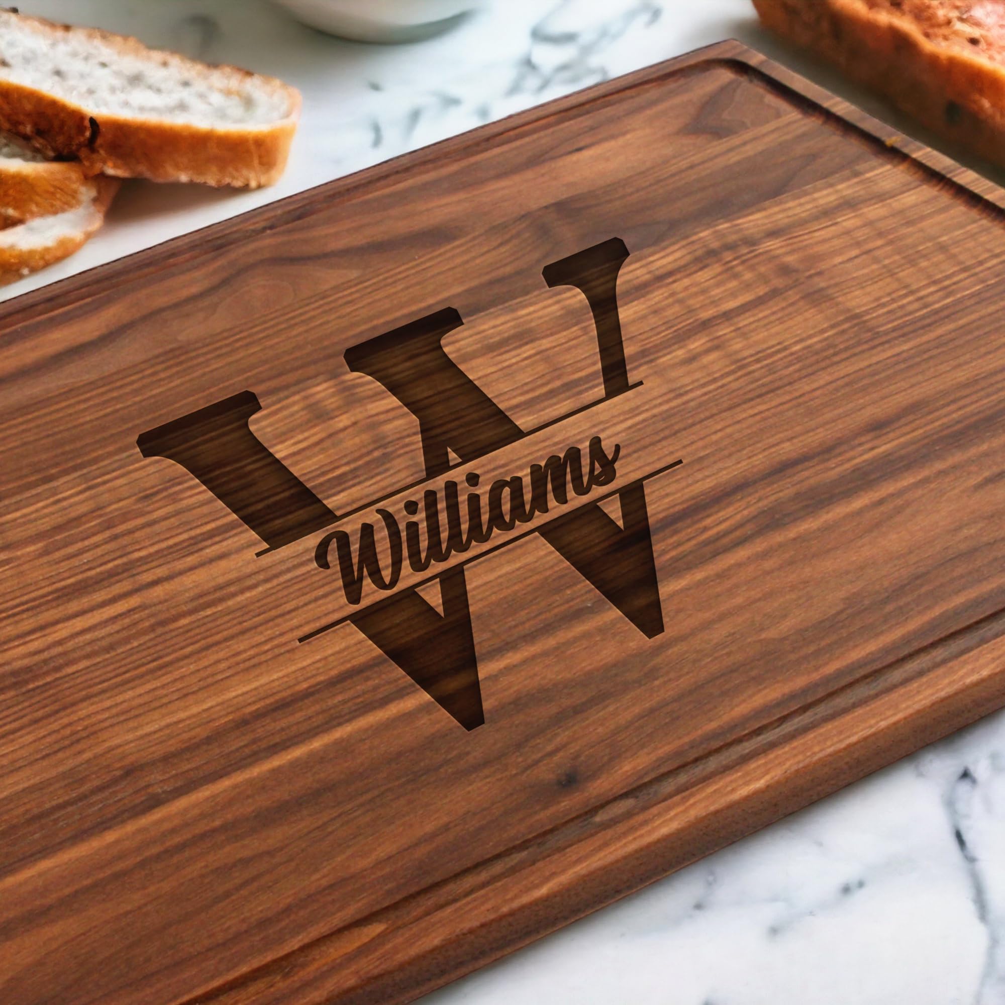 Refine Kitchenware Extra Large Walnut Personalized Cutting Board | Monogrammed Walnut Cutting Board, Christmas Gift, Anniversary Gift, 100% Made In The USA