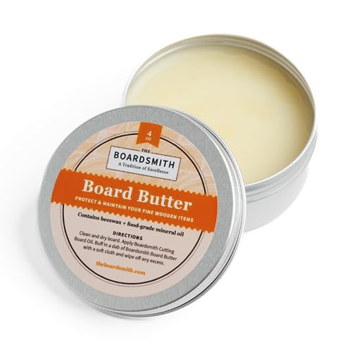 Boardsmith Cutting Board Butter - Premium Cutting Board Wax made with Beeswax and Food Grade Mineral Oil - Butcher Block Conditioner that Restores and Protects