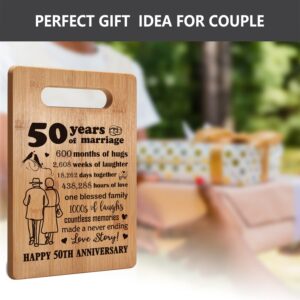 50th Anniversary Wedding Gifts for Couple, 50 Years Anniversary Wedding Gifts, Wedding Anniversary Cutting Board, 50 Years as Mr and Mrs, 50 Year Golden Wedding Gifts for Him Her, Husband Wife