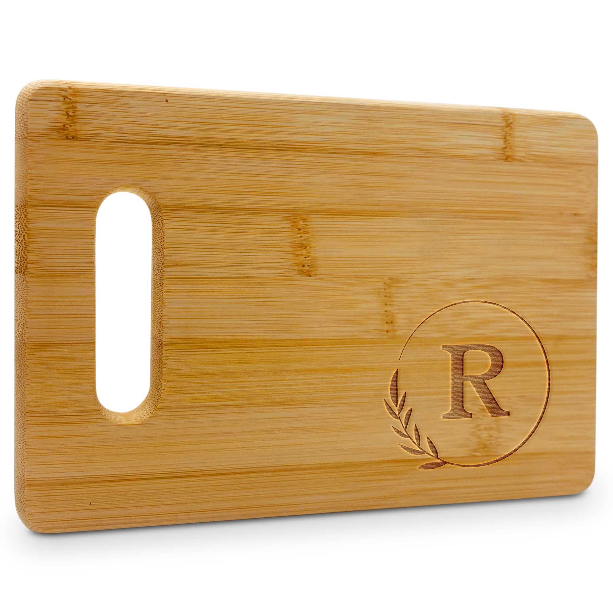 Personalized Cutting Boards - Small Monogrammed Engraved Cutting Board (R) - 9x6 Customized Bamboo Cutting Board with Initials - Wedding Kitchen Gift - Wooden Custom Charcuterie Boards by On The Rox