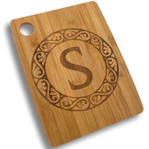 custom catch personalized cutting board - custom bamboo gift - letter s