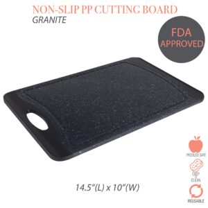 Kitchen Details Large Granite Look Cutting Board, Black