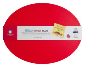 architec concave carving and cutting board gripper collection with non-slip feet, 13 x 17 - inches, red