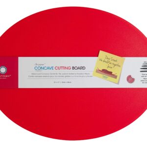 Architec Concave Carving and Cutting Board Gripper Collection with Non-Slip Feet, 13 x 17 - inches, Red